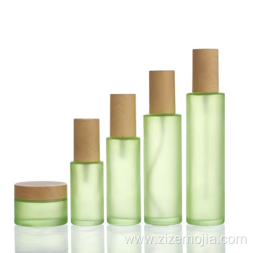 Glass recycled green 50g frosted lotion bottle